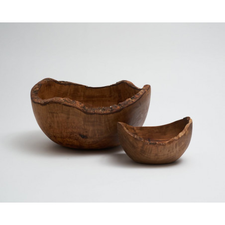 Large and small Irregular Bowl Olive wood