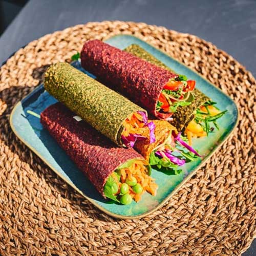 wrap cru déshydraté légumes wraps épinards wrap cru déshydraté légumes wraps épinards