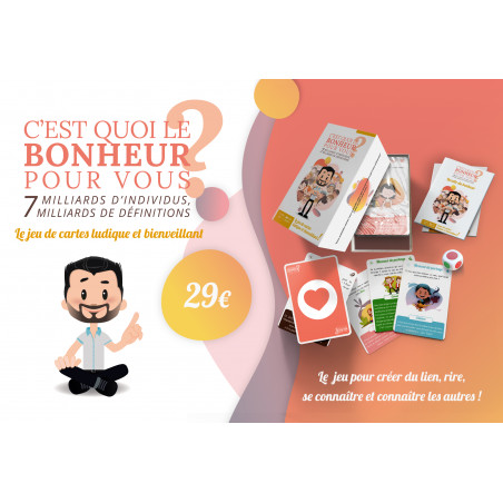 Jeu de cartes - C'est quoi le bonheur pour vous ? - Julien Perron prix 29 € Jeu de cartes - C'est quoi le bonheur pour vous ? - Julien Perron prix 29 €