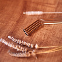4 umweltfreundliche Edelstahlstrohhalme mit Reinigungsbürste