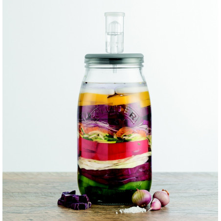 Jarre de lactofermentation en verre 3L Kilner