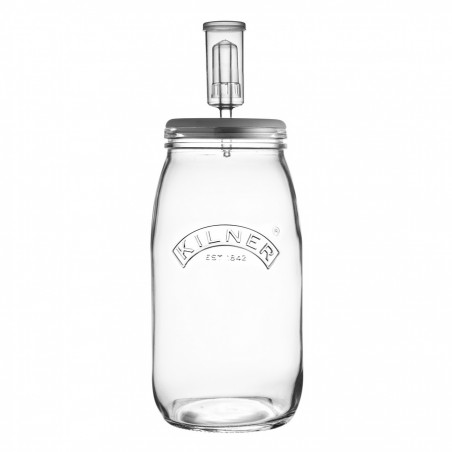 Jarre de lactofermentation avec barboteur en verre 3L Kilner Jarre de lactofermentation avec barboteur en verre 3L Kilner
