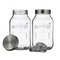 Jarre de lactofermentation en verre avec valve 2x1L Kilner Jarre de lactofermentation en verre avec valve 2x1L Kilner