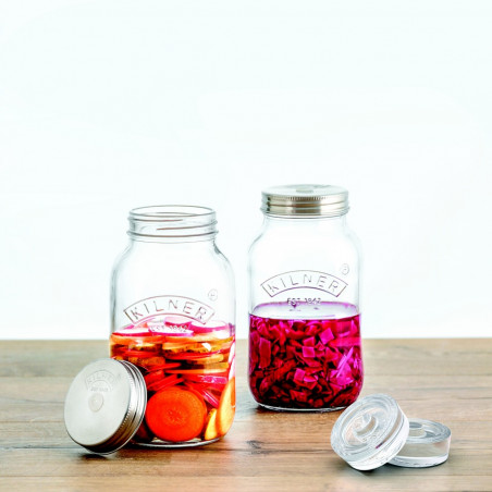 chou rouge et carottes lactofermentés jarre de fermentation en verre 1L Kilner
