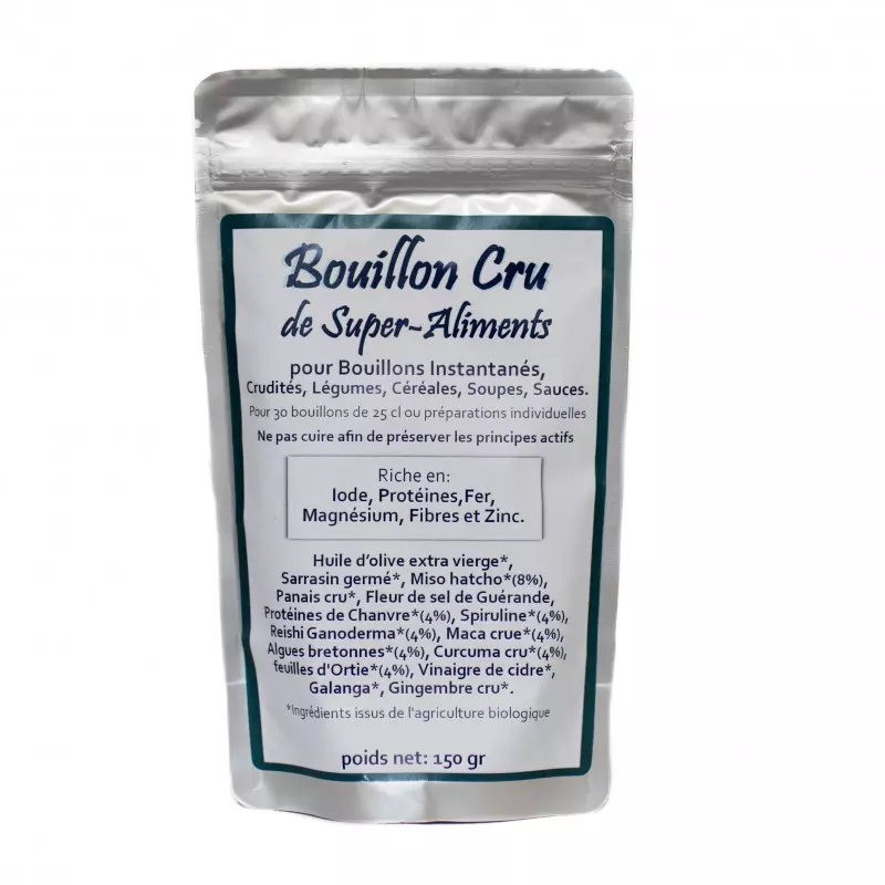 sachet bouillon cru de super aliments
