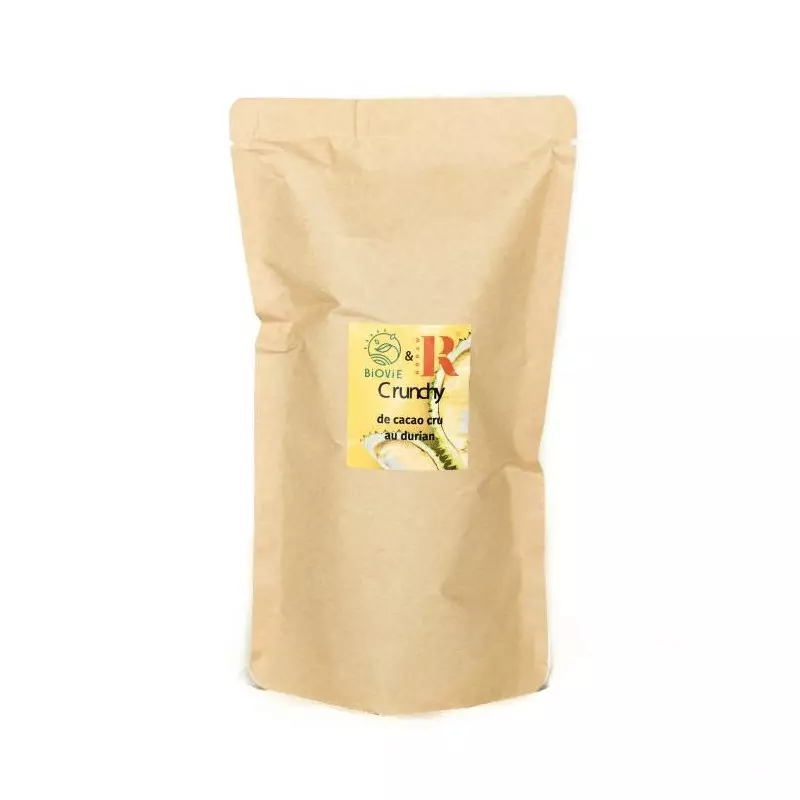 crunchy cacao cru sarrasin activé et durian déshydraté