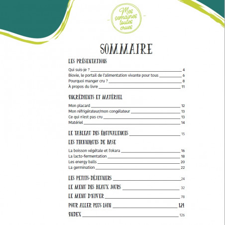 sommaire "mes semaines toutes crues" Biovie sommaire "mes semaines toutes crues" Biovie
