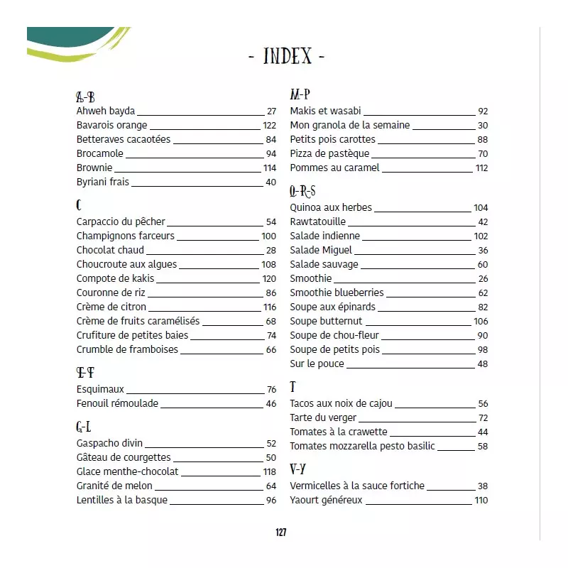index de recettes crues Aurélie Viard