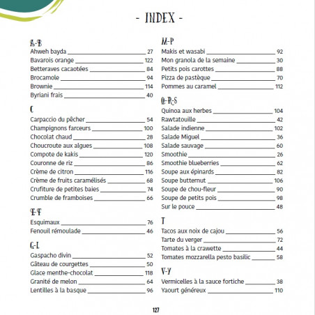 index de recettes crues Aurélie Viard index de recettes crues Aurélie Viard