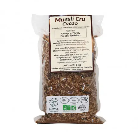 Muesli au cacao cru nacional bio 1kg Muesli au cacao cru nacional bio 1kg