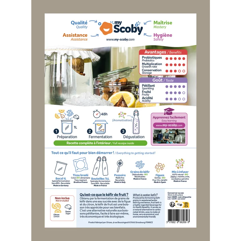 achterkit voor zelfgemaakte kefir My Scoby (orisae)