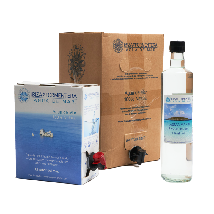 Plasma marino ipertonico 0,75 L - Acqua di mare di Ibiza ultra-filtrata (procedimento Quinton®) | Biovie