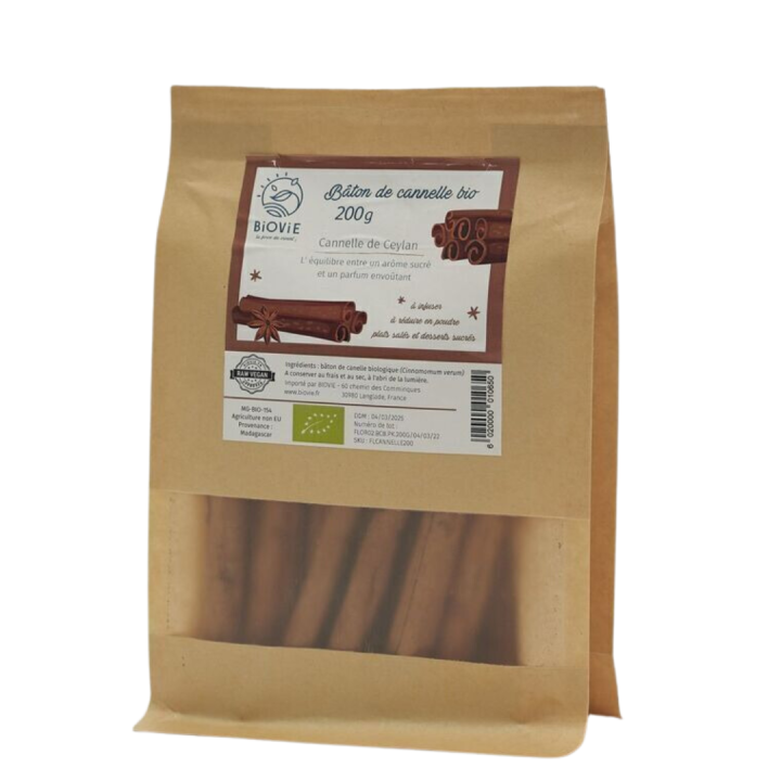 Canela do Ceilão bio em paus 200 g - Cinnamomum verum | Biovie