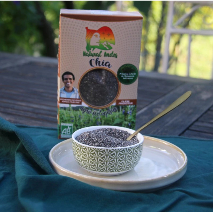 Sementes de chia bio e de comércio justo 400 g | Biovie