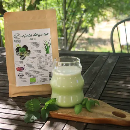 Erva de cevada orgânica em pó (500 g)