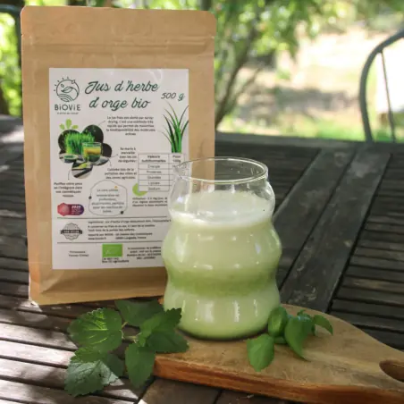 Suco de erva de cevada em pó BIO (500 g) Suco de erva de cevada em pó BIO (500 g)