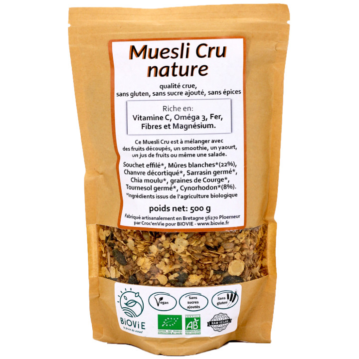 Muesli Crudo Natural (Cáñamo + Alforfón Orgánico)