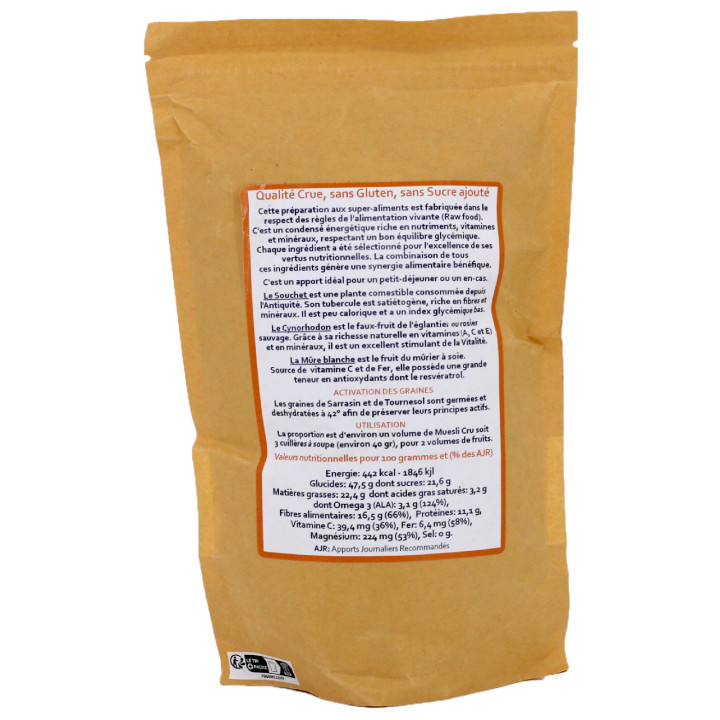 muesli bio nature sachet kraft 500G dos