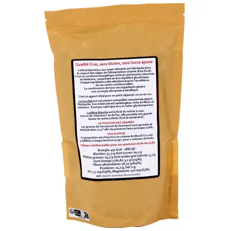 muesli cacao cru sachet kraft 500G dos muesli cacao cru sachet kraft 500G dos