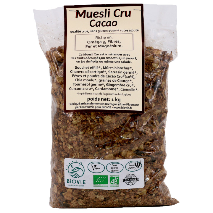 Muesli Cru Bio (Cacau + Rico em Ferro)