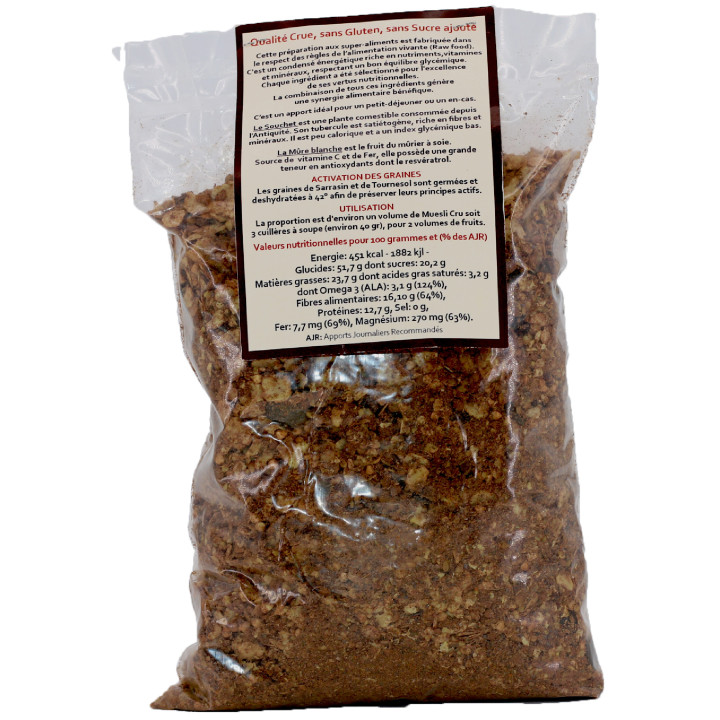 Muesli Cru Bio (Cacau + Rico em Ferro)