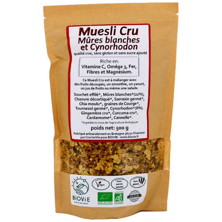 Muesli Crudo (Moras Blancas + Escaramujos Orgánicos)