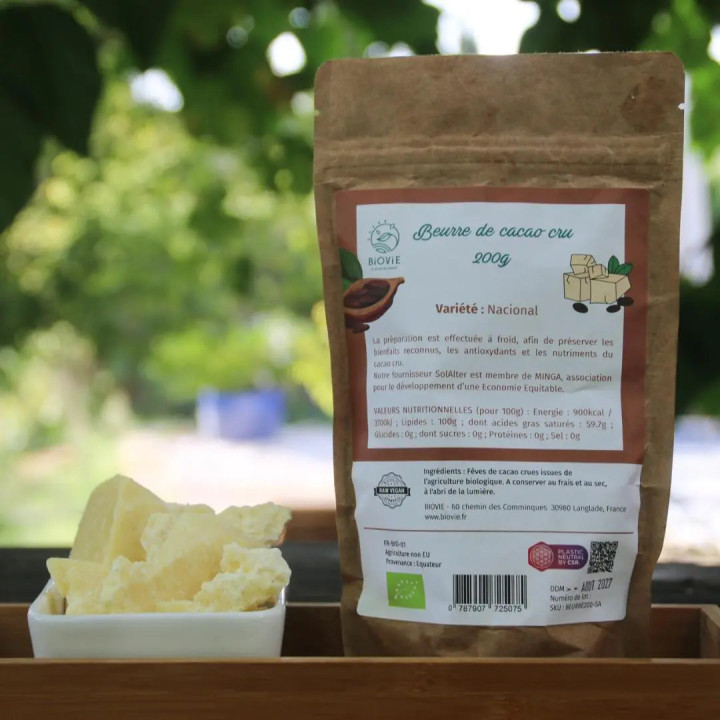 Rauwe Biologische Ambachtelijke Cacaoboter - Nacional Variëteit | Biovie