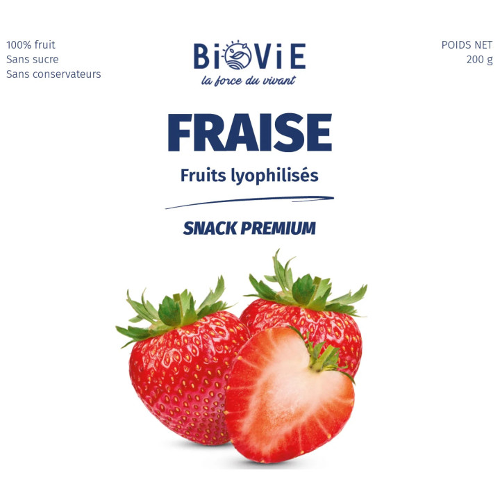 Fragola liofilizzata senza zuccheri aggiunti, ricca di vitamina C | Biovie