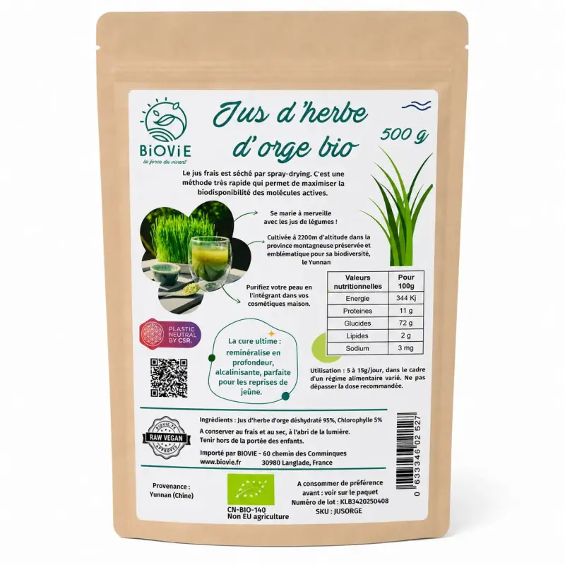 Jugo de hierba de cebada en polvo BIO (500 g)