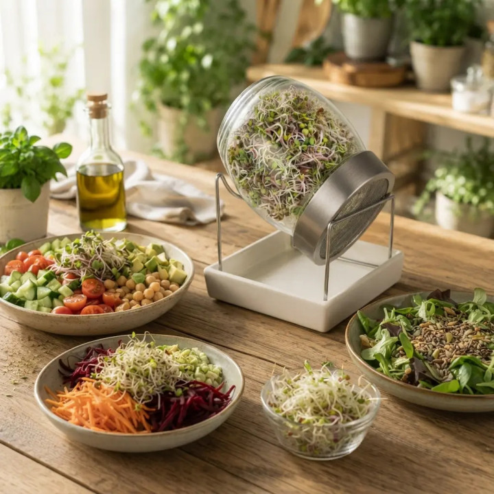 Germoir Geo Jar - bocal en verre à graines germées bio | Biovie