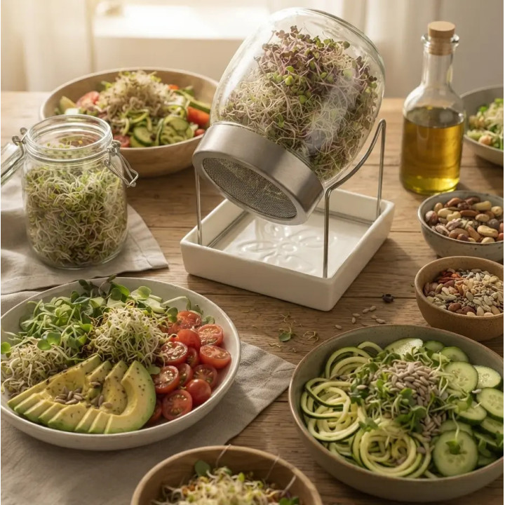 Germoir Geo Jar - bocal en verre à graines germées bio | Biovie
