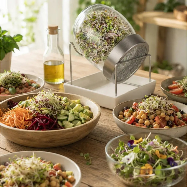 Germoir Geo Jar - bocal en verre à graines germées bio | Biovie
