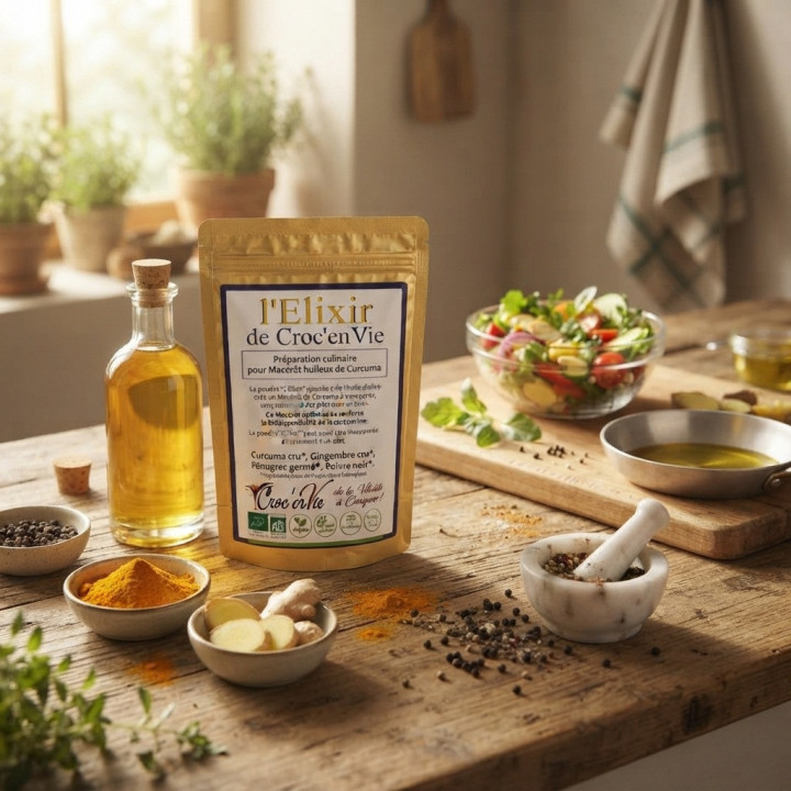 Culinaire voorbereiding Elixir in poedervorm (voor kurkuma olie-maceraat) Bio - 80g