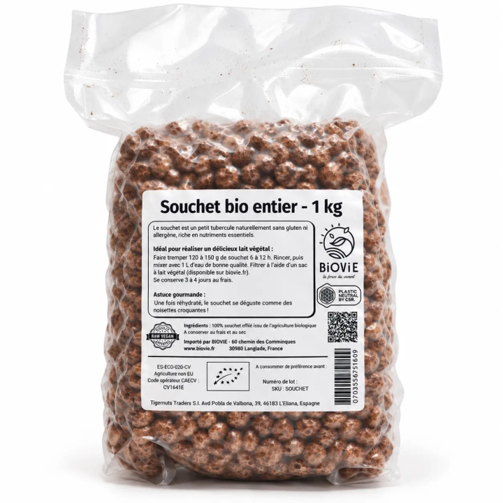 Migdał ziemny cały Bio 1kg fair trade (Tigernuts) - Bezglutenowy | Biovie