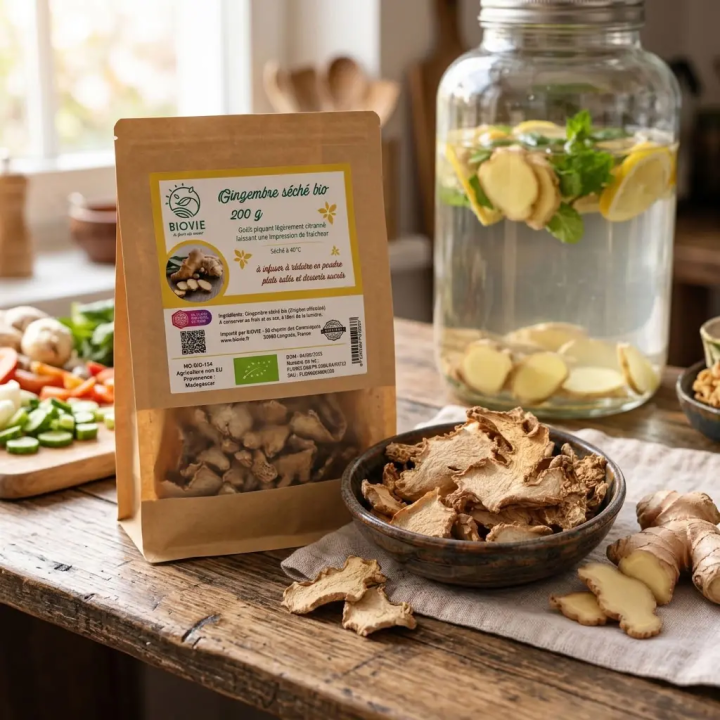 Organic dried ginger slices (low temperature) | Biovie