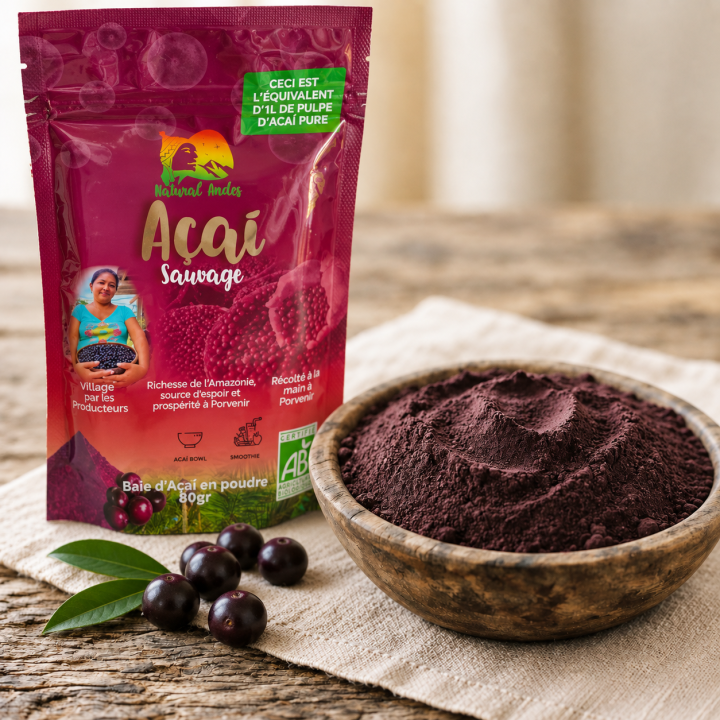 Liofilizowane açaí w proszku BIO i fair trade - 80g