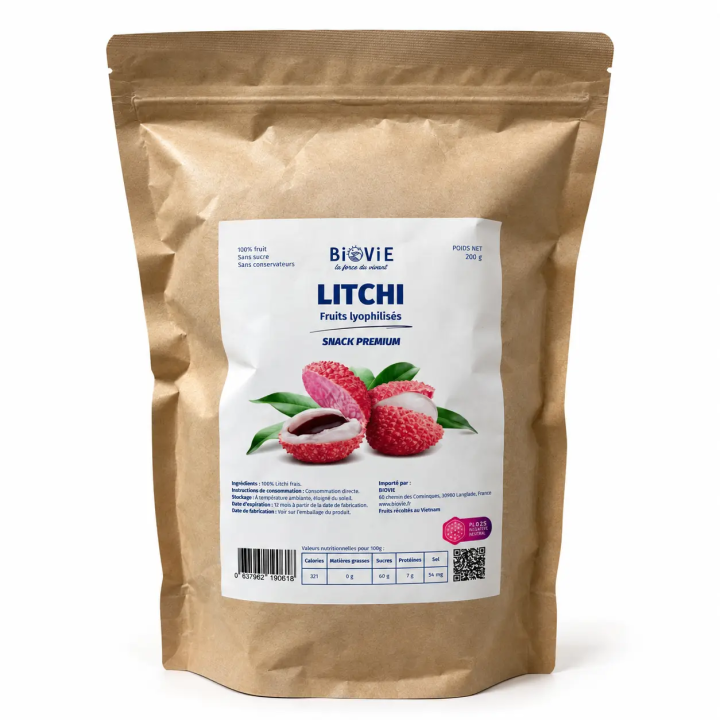 Litchi liofilizzato: snack croccante senza zuccheri aggiunti | Biovie