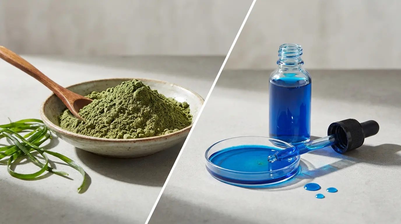 Spiruline bleue = phycocyanine extraite de la spiruline verte