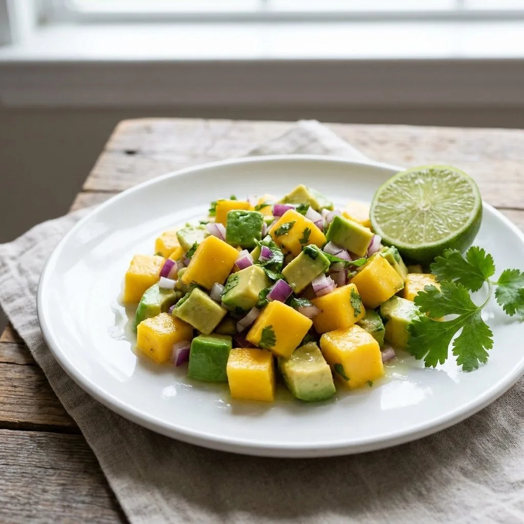 Salsa crue mangue-avocat au citron vert