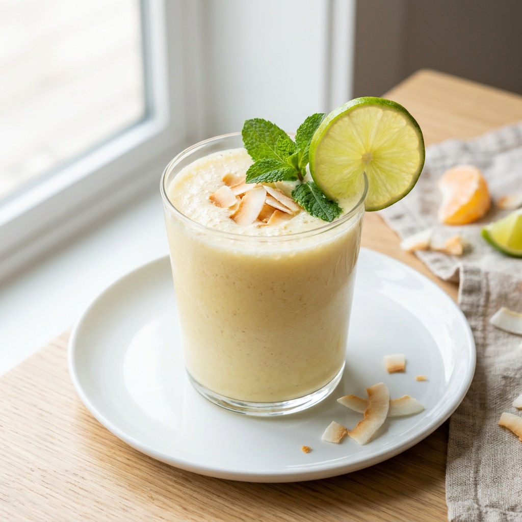 Milk-shake cru citron et coco, sans produits laitiers