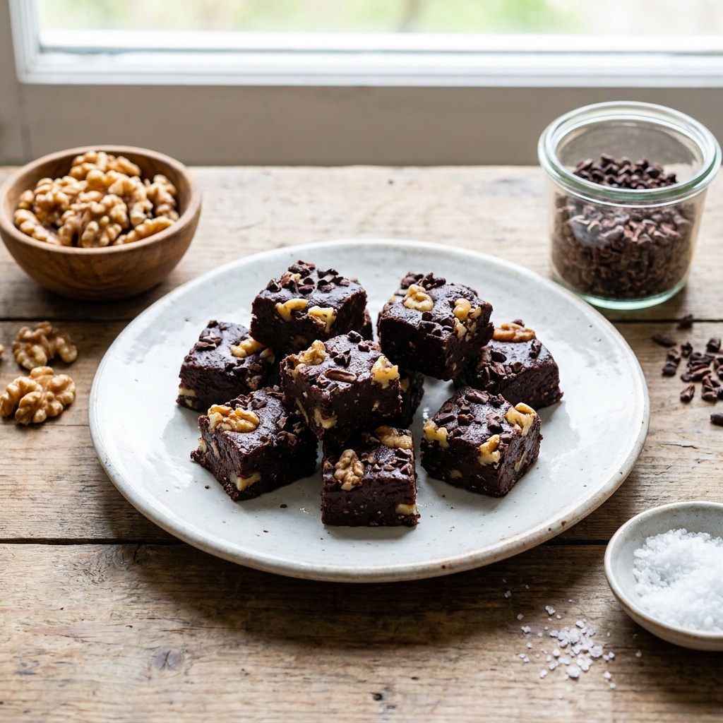 Raw Brownie Bites with Walnuts and Cacao Nibs