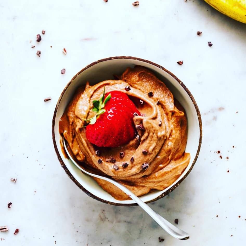 Bananen-choco nicecream