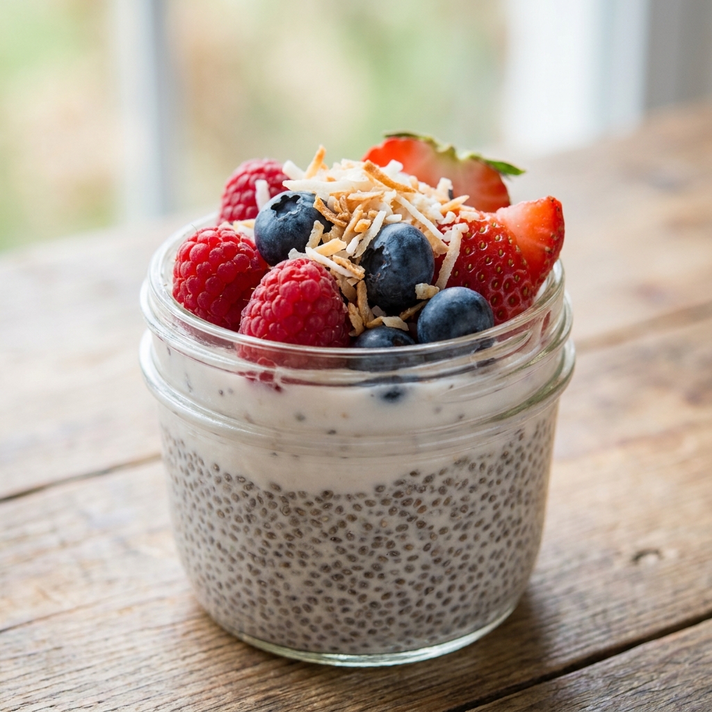 Pudding de chia à la coco, à préparer la veille