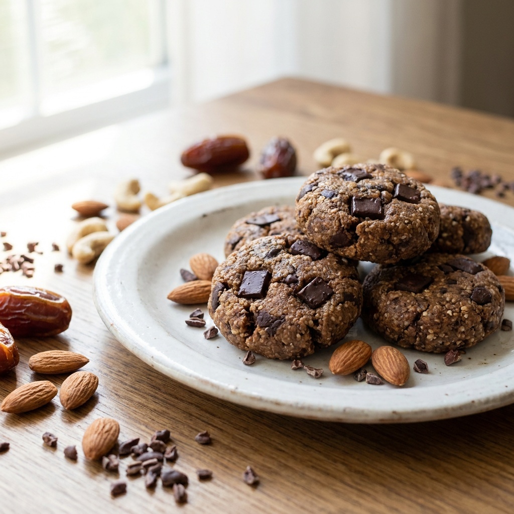 Cookies crus aux éclats de chocolat