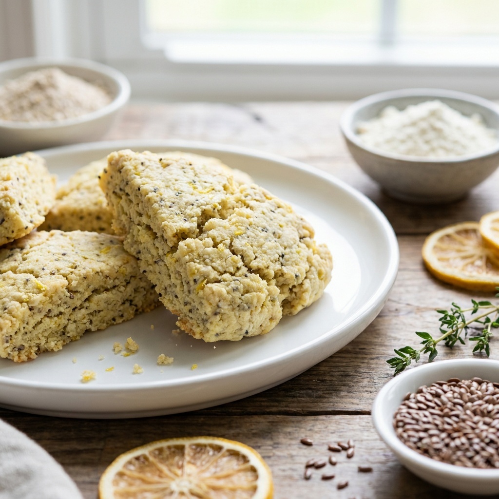 Scones crus citron-chia et glaçage au beurre de coco