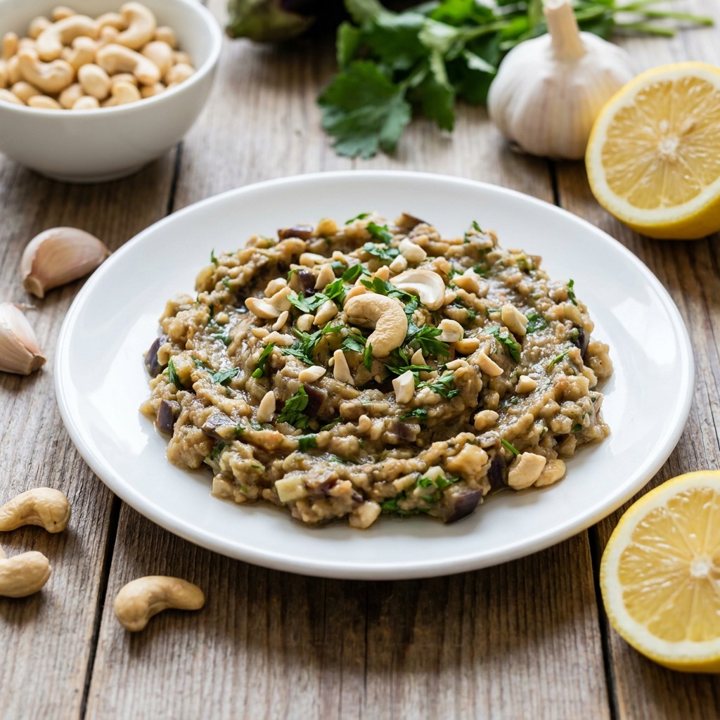 Baba ganoush crudo di melanzane e anacardi