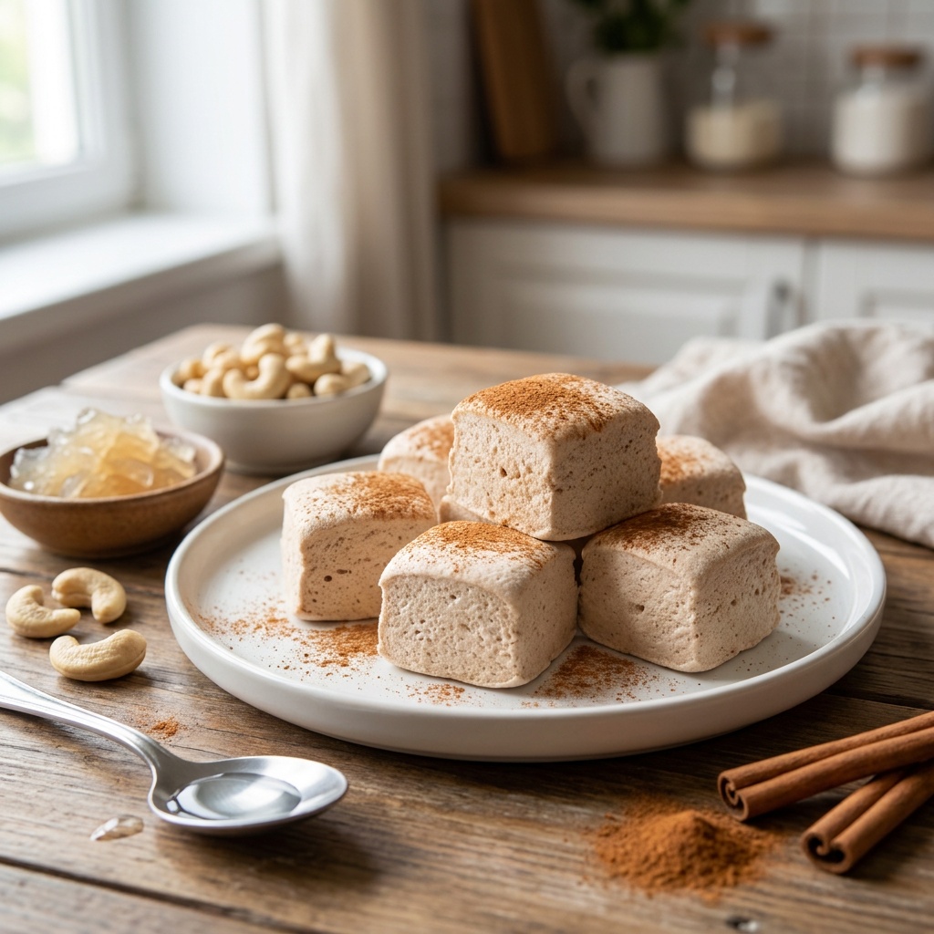 Rohe Marshmallow-Mousse mit Zimt