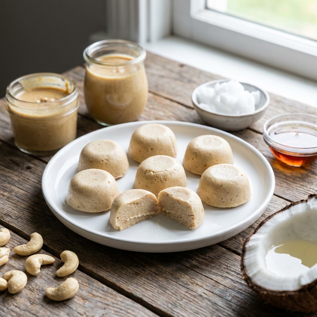 Rohe Fudge-Küchlein mit Cashewmus (glutenfrei)