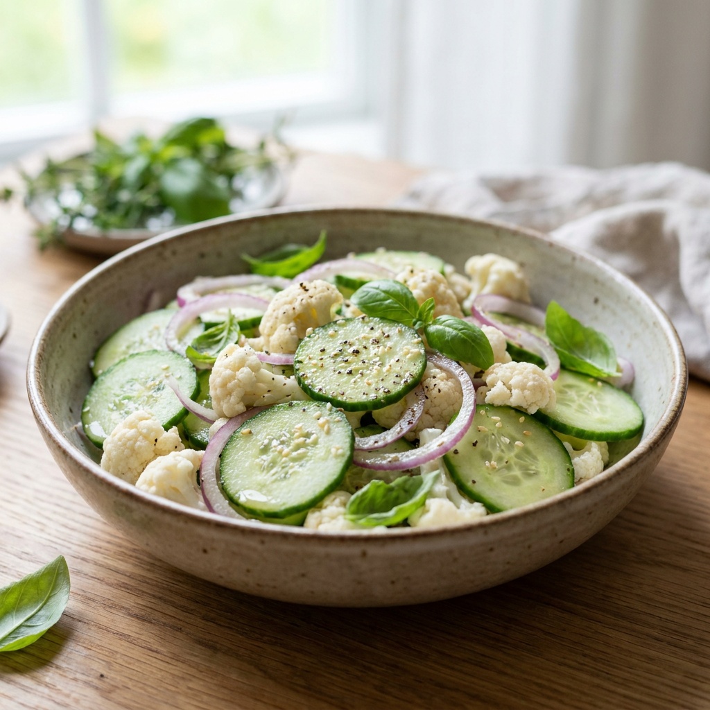 Salade concombre-basilic