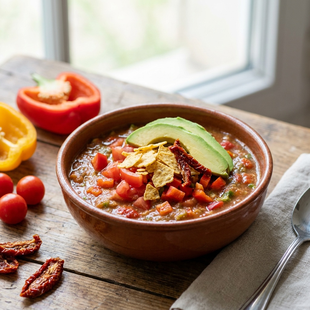 Soupe crue façon tortilla